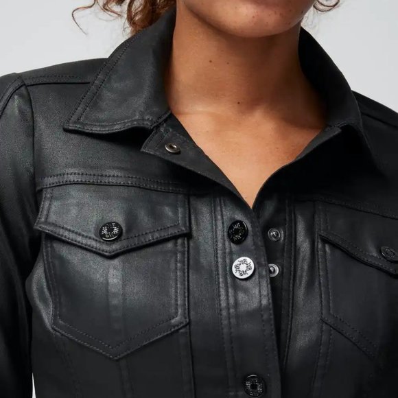 WHBM CONVERTIBLE Dress LAST ONE! Jacket Coat Shacket Long Sleeve Coated Denim - Picture 3 of 7